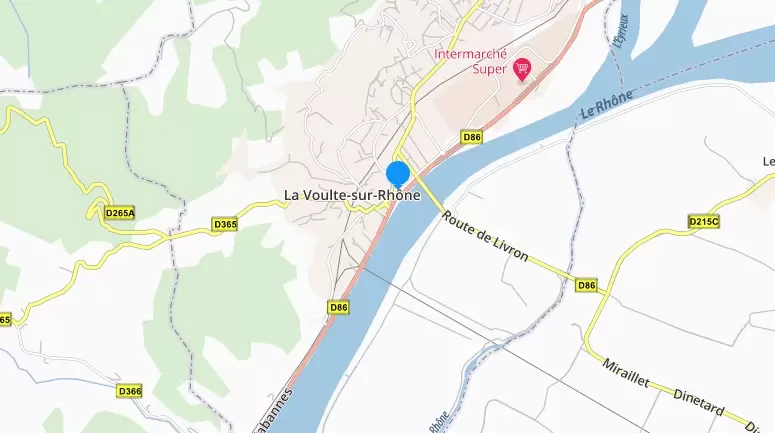 Screenshot carte ViaMichelin La Voulte sur Rhône.