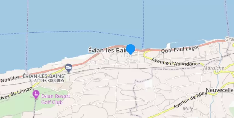 Screenshot carte viamichelin Evian les Bains.
