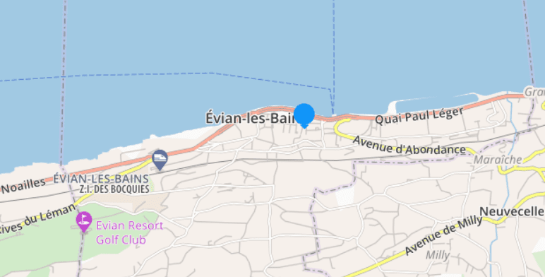 Screenshot carte viamichelin Evian les Bains.