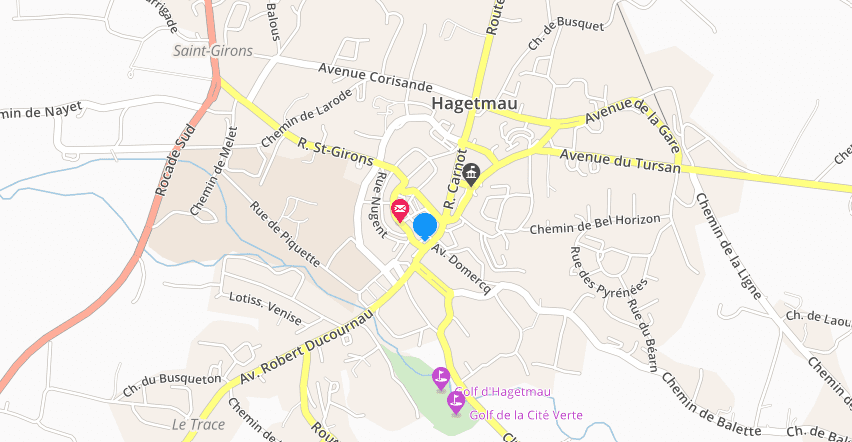 Screenshot carte ViaMichelin Hagetmau.