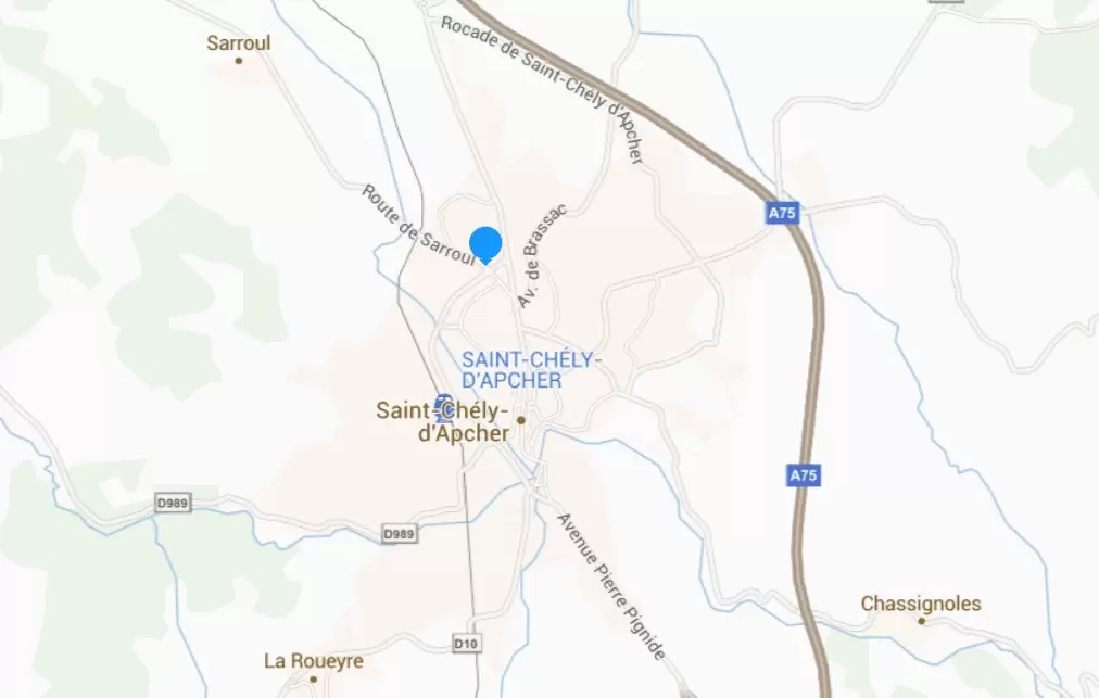 Screenshot ViaMichelin Saint-Chely-d'Apcher.