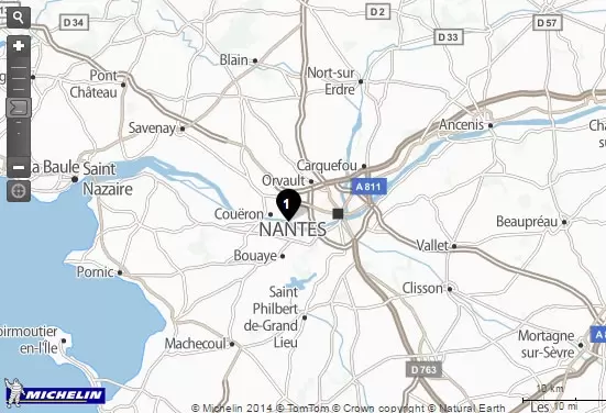 Screenshot ViaMichelin agence FIDUCIAL Sofiral Avocats Nantes.
