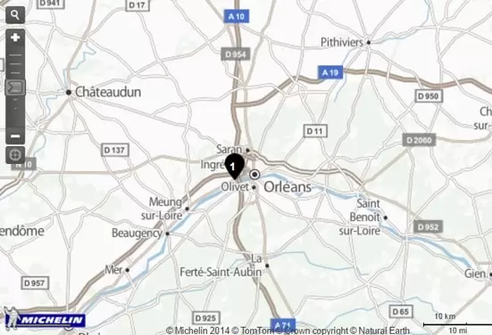 Screenshot ViaMichelin agence FIDUCIAL Sofiral Avocats à  Orléans.