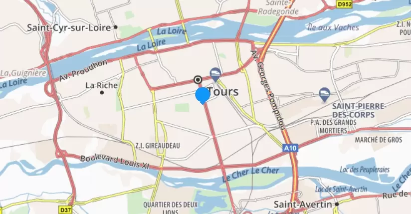 Carte ViaMichelin Tours Centre