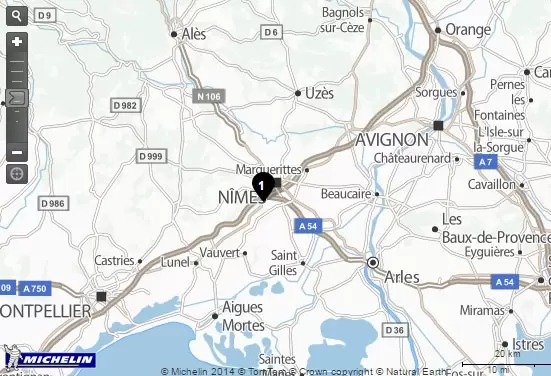 Screenshot ViaMichelin agence  FIDUCIAL Sofiral Avocats Nîmes.