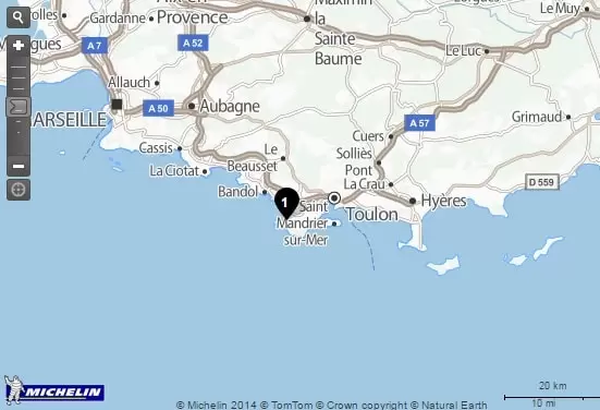 Screenshot ViaMichelin agence FIDUCIAL Sofiral Avocats Toulon.