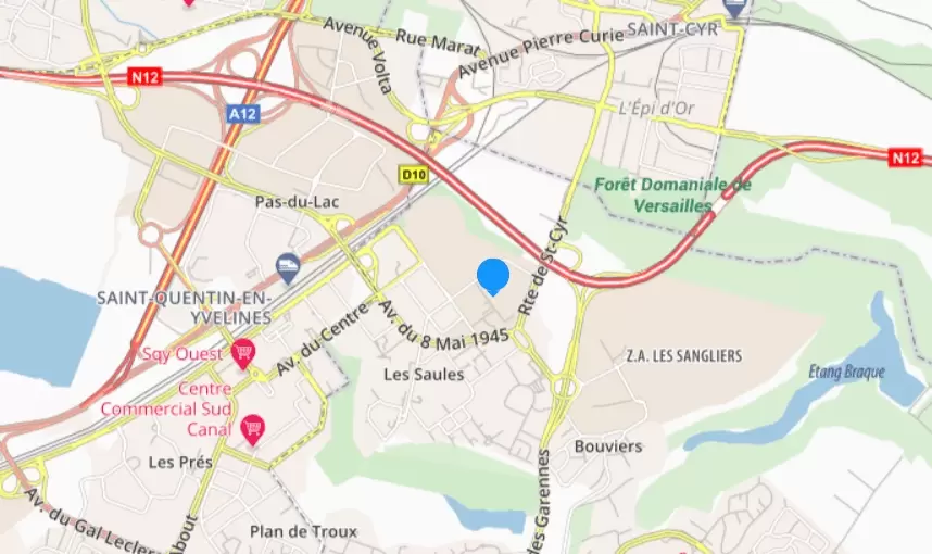 Carte ViaMichelin Guyancourt.