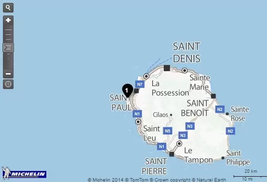 Screenshot ViaMichelin agence FIDUCIAL Sofiral Avocats Saint Gilles les Bains.