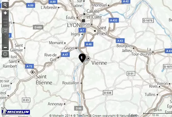 Screenshot ViaMichelin agence FIDUCIAL Sofiral Avocats Vienne.