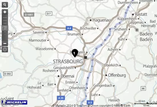 Screenshot ViaMichelin agence FIDUCIAL Sofiral Avocats Strasbourg.