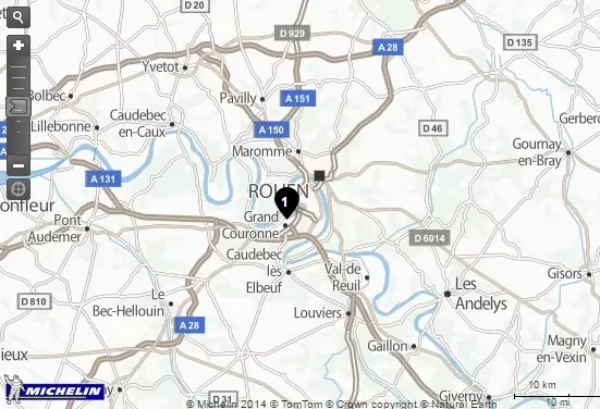 Screenshot ViaMichelin agence FIDUCIAL Sofiral Avocats Rouen.
