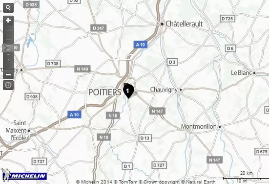 Screenshot ViaMichelin agence FIDUCIAL Sofiral Avocats Poitiers.