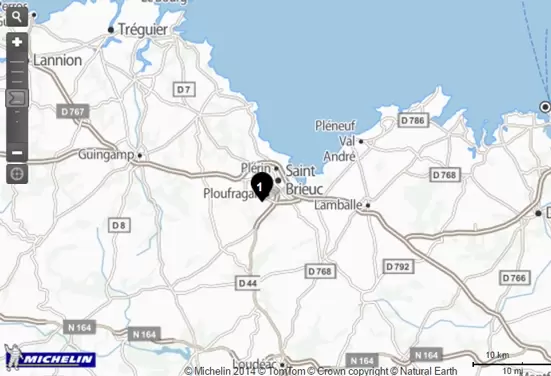 Screenshot ViaMichelin agence FIDUCIAL Sofiral Avocats Saint Brieuc.