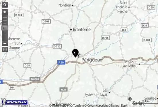 Screenshot ViaMichelin agence FIDUCIAL Sofiral Avocats à Périgueux.