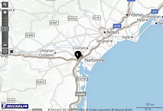Screenshot ViaMichelin agence FIDUCIAL Sofiral Avocats à Narbonne.