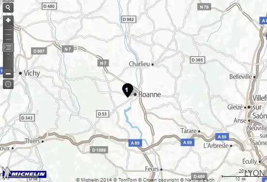 Screenshot ViaMichelin agence FIDUCIAL Sofiral Avocats Roanne.