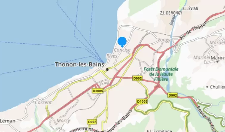 Screenshot carte ViaMichelin Thonon